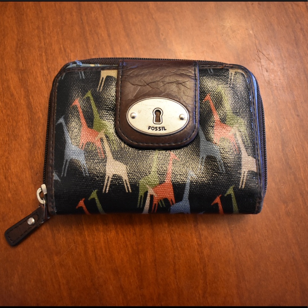 Fossil Key Per Black Multi Giraffe Wallet